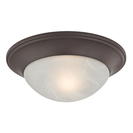 Atlas Lighting Fluor 12'' Wide 1Lt Flush Mount, Bronze/White