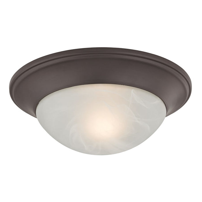 Atlas Lighting Fluor 12'' Wide 1Lt Flush Mount, Bronze/White