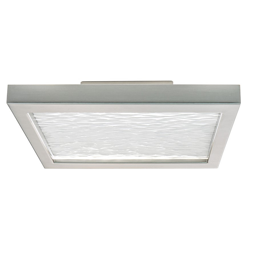 Atlas Lighting For-Square 12'' Wide LED Flush Mount, Nickel/White