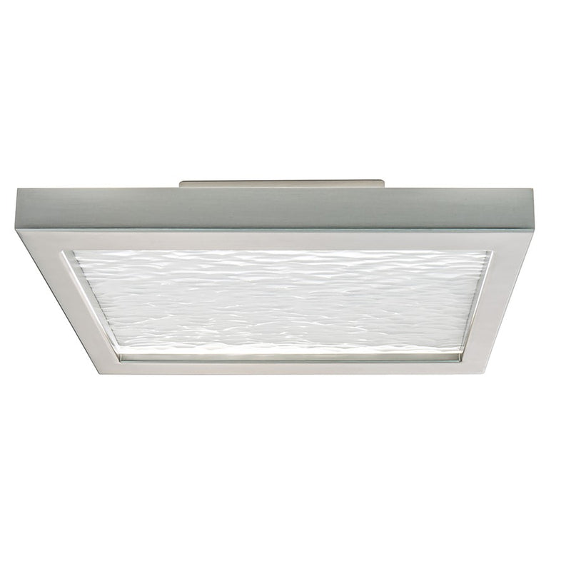 Atlas Lighting For-Square 12in LED Flush Mount | Modern Brushed Nickel and White Resin | Kitchen & Hallway | 12 x 12 x 2.75 in | Model CL11453-NK