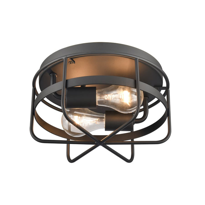 Atlas Lighting Gael 10'' Wide 2Lt Flush Mount, Matte Black