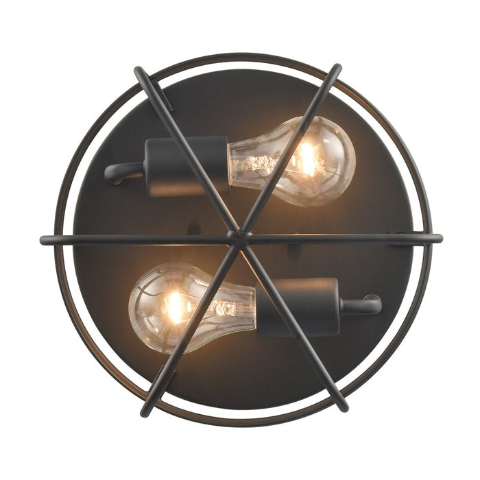 Atlas Lighting Gael 10'' Wide 2Lt Flush Mount, Matte Black