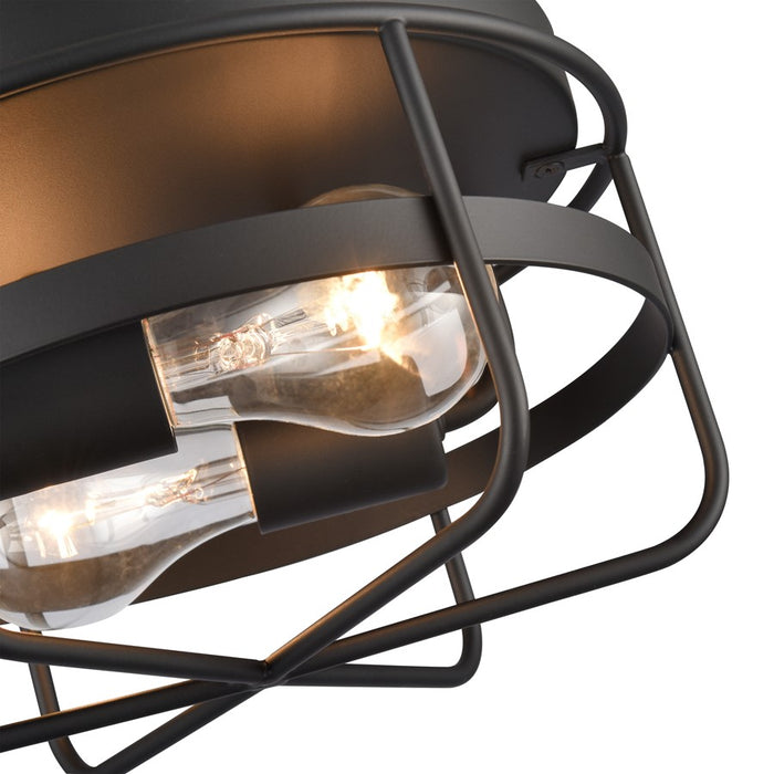 Atlas Lighting Gael 10'' Wide 2Lt Flush Mount, Matte Black