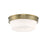 Atlas Lighting Galen 14'' Wide 3Lt Flush Mount, Antique Brass/White - CL11455-BS