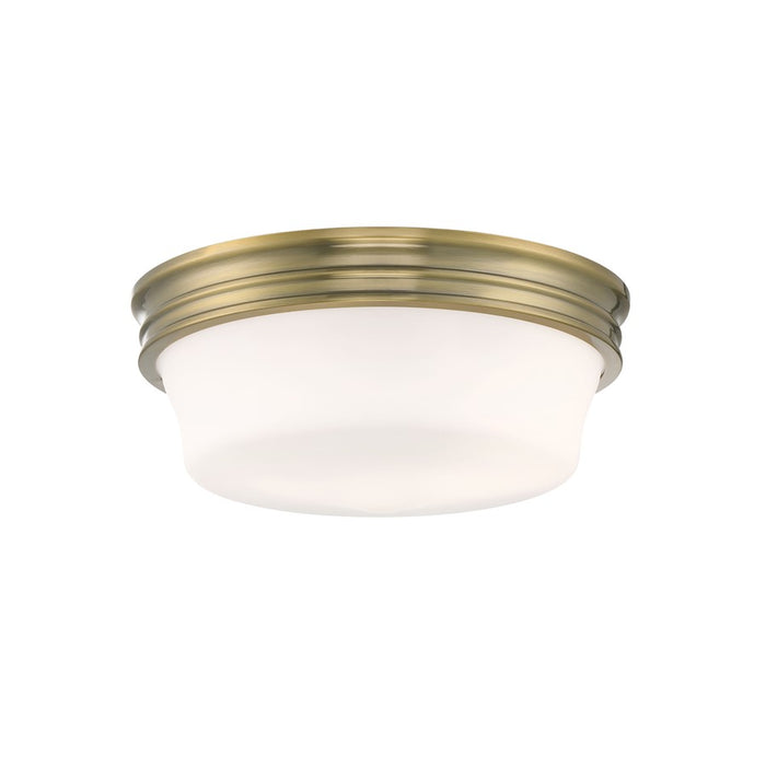 Atlas Lighting Galen 14'' Wide 3Lt Flush Mount, Antique Brass/White - CL11455-BS
