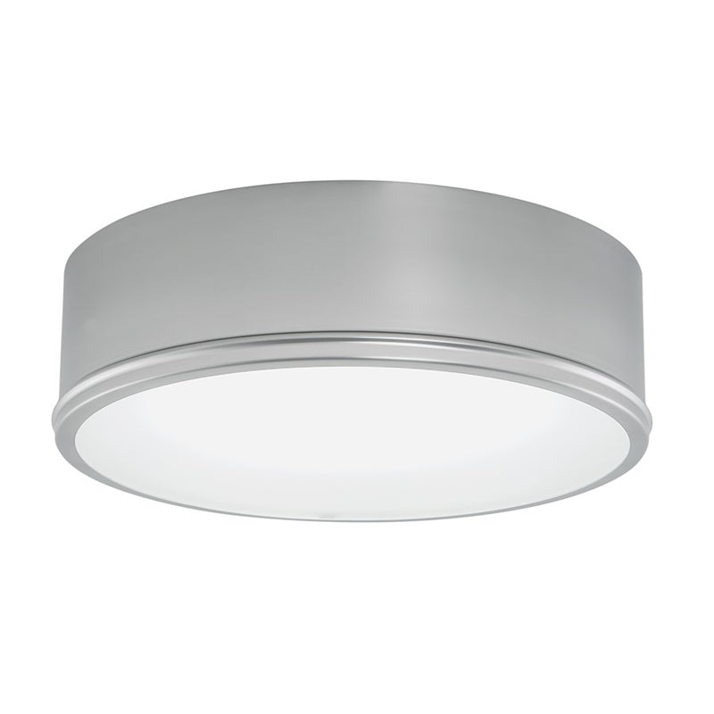Atlas Lighting Getty 12in 2-Light Flush Mount | Modern Brushed Nickel and White Glass | Bedroom & Hallway | 12 x 12 x 3 in | Model CL11456-NK