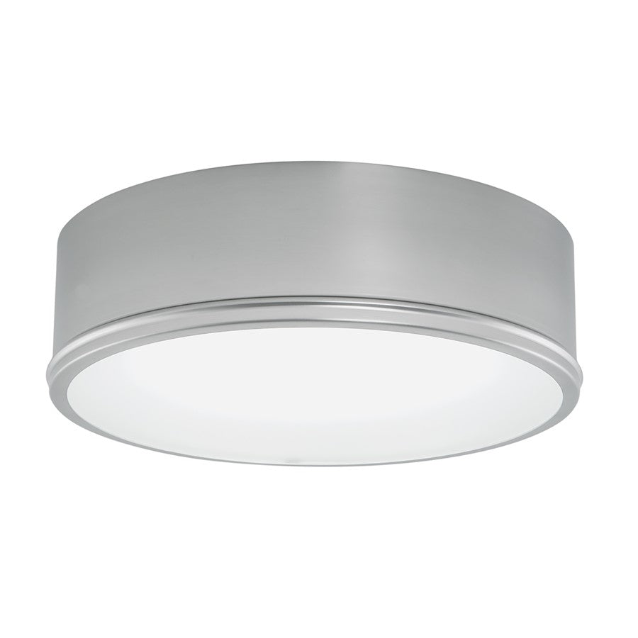 Atlas Lighting Getty 12''W 2Lt Flush Mount, Brushed Nickel/White