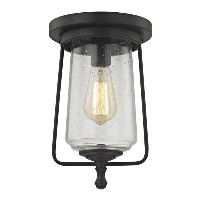 Atlas Lighting Hamel 8'' Wide 1Lt Flush Mount, Bronze/Clear