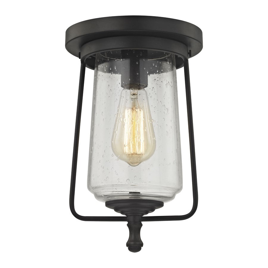 Atlas Lighting Hamel 8'' Wide 1Lt Flush Mount, Bronze/Clear