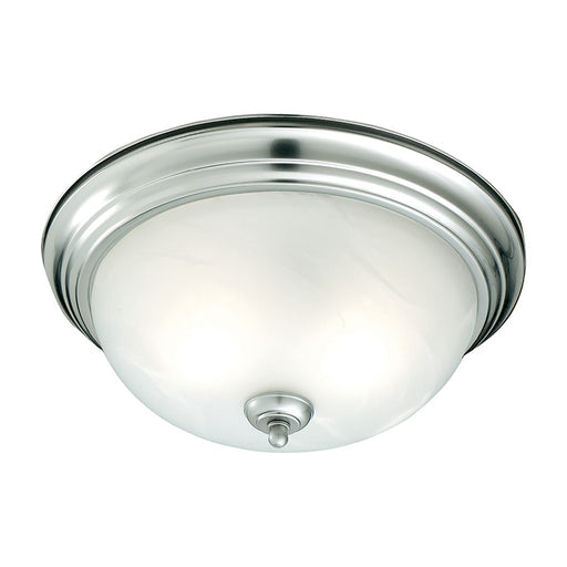 Atlas Lighting Harmony 12'' Wide 1Lt Flush Mount, Silver/White