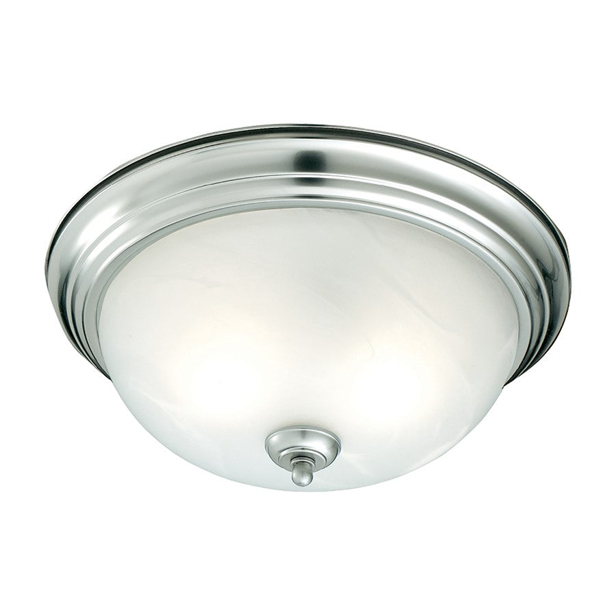 Atlas Lighting Harmony 12'' Wide 1Lt Flush Mount, Silver/White