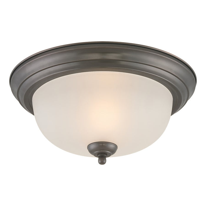 Atlas Lighting Harmony 12'' Wide 1Lt Flush Mount, Bronze/White
