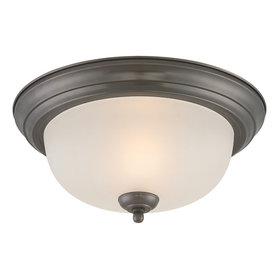 Atlas Lighting Harmony 12'' Wide 1Lt Flush Mount, Bronze/White
