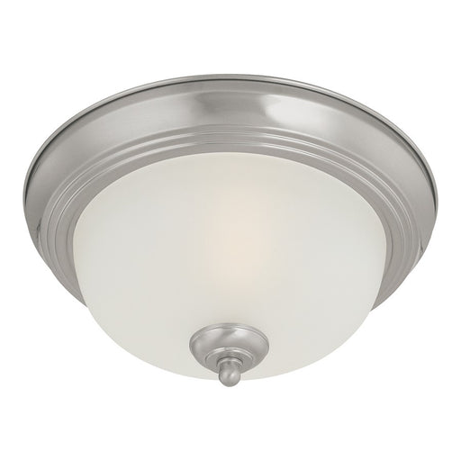 Atlas Lighting Harmony 12'' Wide 1Lt Flush Mount, Nickel/White
