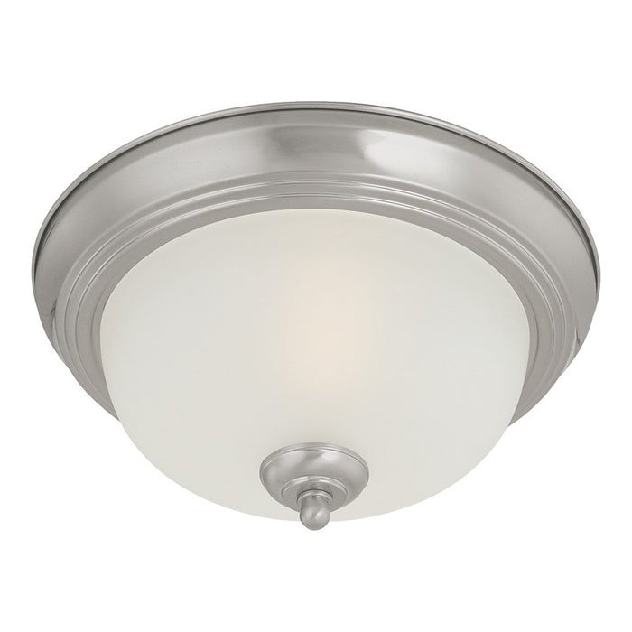 Atlas Lighting Harmony 12'' Wide 1Lt Flush Mount, Nickel/White