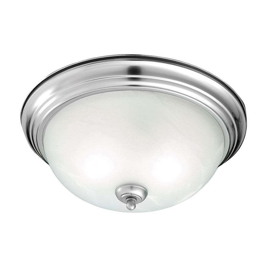 Atlas Lighting Harmony 14'' Wide 2Lt Flush Mount, Silver/White