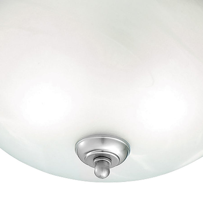 Atlas Lighting Harmony 14'' Wide 2Lt Flush Mount, Silver/White