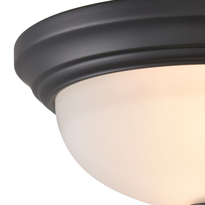 Atlas Lighting Helena 11'' Wide 2Lt Flush Mount, Black/White