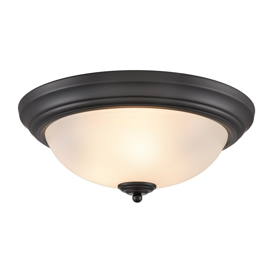 Atlas Lighting Helena 15'' Wide 3Lt Flush Mount, Black/White