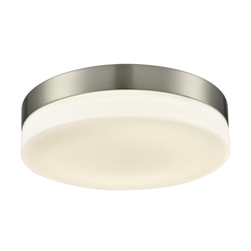 Atlas Lighting Holmby 11'' Wide 1Lt Flush Mount, Satin Nickel/White