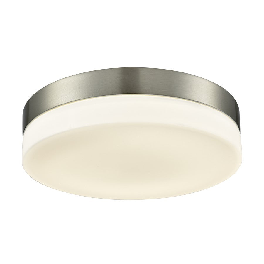 Atlas Lighting Holmby 11'' Wide 1Lt Flush Mount, Satin Nickel/White