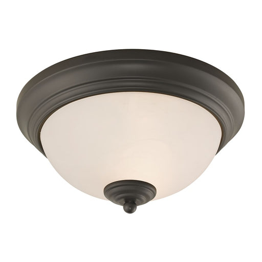 Atlas Lighting Huntington 11'' Wide 2Lt Flush Mount, Bronze/White