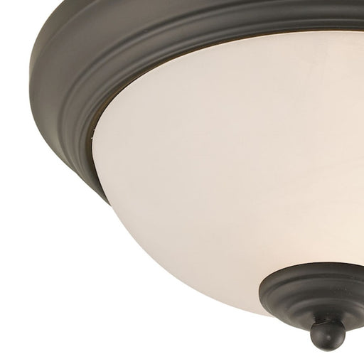 Atlas Lighting Huntington 11'' Wide 2Lt Flush Mount, Bronze/White