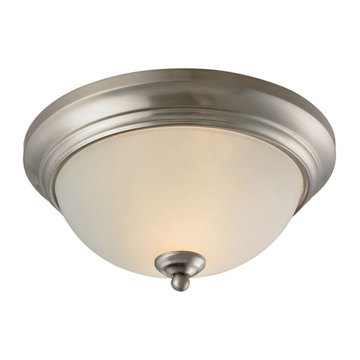 Atlas Lighting Huntington 11'' Wide 2Lt Flush Mount, Nickel/White