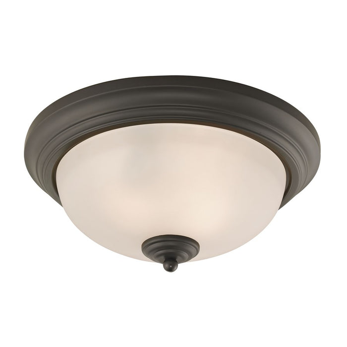 Atlas Lighting Huntington 13'' Wide 2Lt Flush Mount, Bronze/White