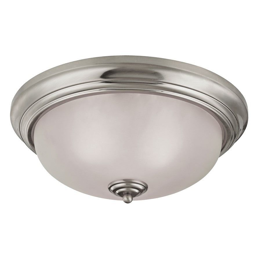 Atlas Lighting Huntington 15'' Wide 3Lt Flush Mount, Nickel/White