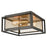 Atlas Lighting Jarvis 12'' Wide 2Lt Flush Mount, Matte Black/Brass