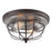 Atlas Lighting Manhattan Boutique 13''W 2Lt Flush, Bronze/Clear