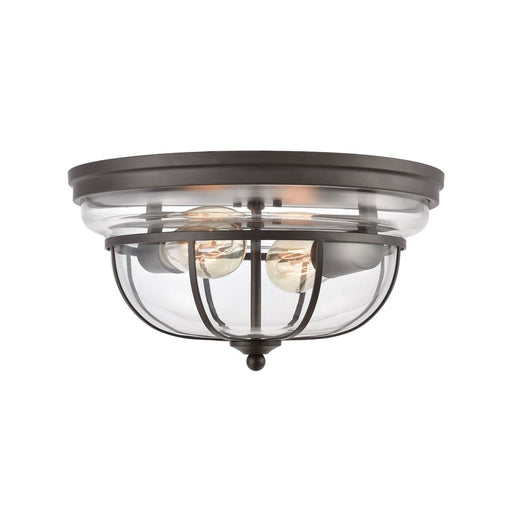 Atlas Lighting Manhattan Boutique 13''W 2Lt Flush, Bronze/Clear
