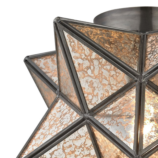 Atlas Lighting Moravian Star 11''W 1Lt Flush Mount, Bronze/Mercury