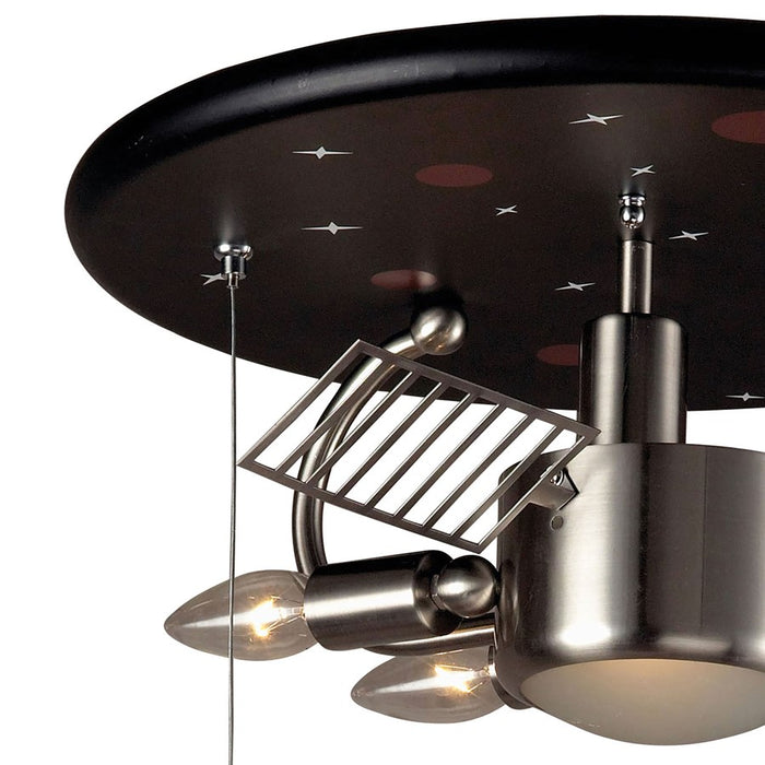 Atlas Lighting Novelty 16'' Wide 2Lt Flush Mount, Astronaut Black