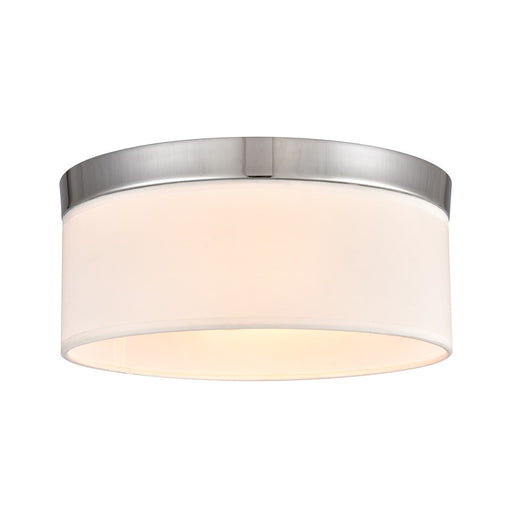Atlas Lighting Oak Valley 12'' Wide 2Lt Flush Mount, Chrome/White