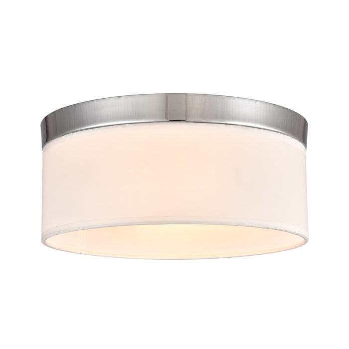 Atlas Lighting Oak Valley 12'' Wide 2Lt Flush Mount, Chrome/White