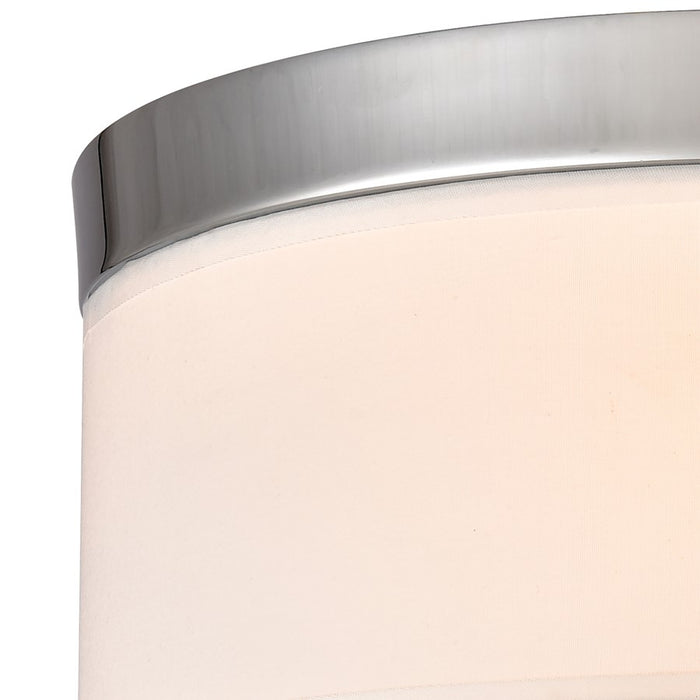 Atlas Lighting Oak Valley 12'' Wide 2Lt Flush Mount, Chrome/White