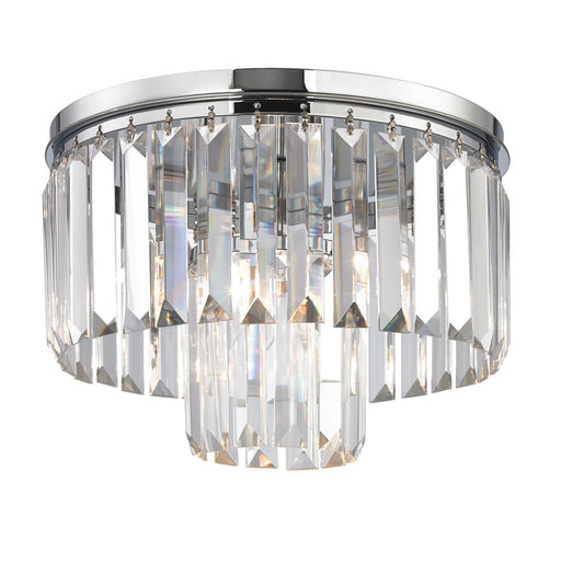 Atlas Lighting Palacial 12'' Wide 1Lt Flush Mount, Chrome/Clear