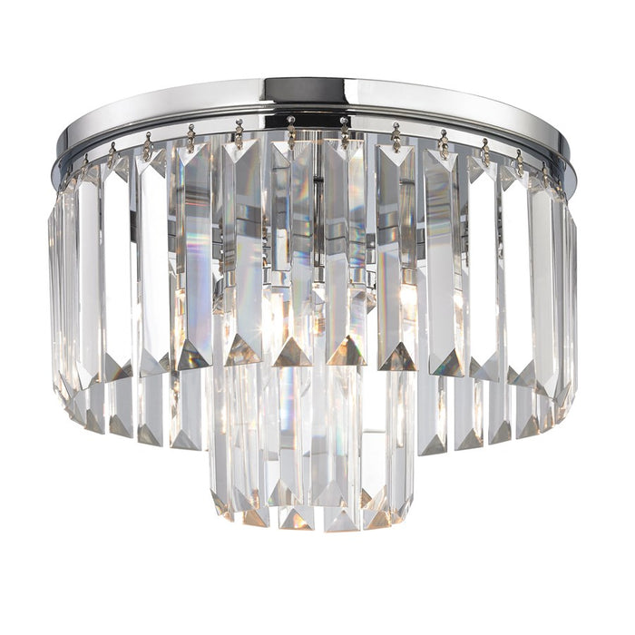Atlas Lighting Palacial 12'' Wide 1Lt Flush Mount, Chrome/Clear