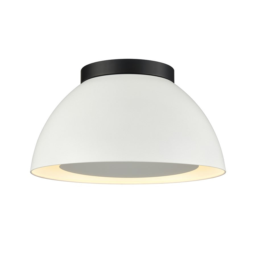 Atlas Lighting Pelham 10'' Wide 2Lt Flush Mount, Black/White