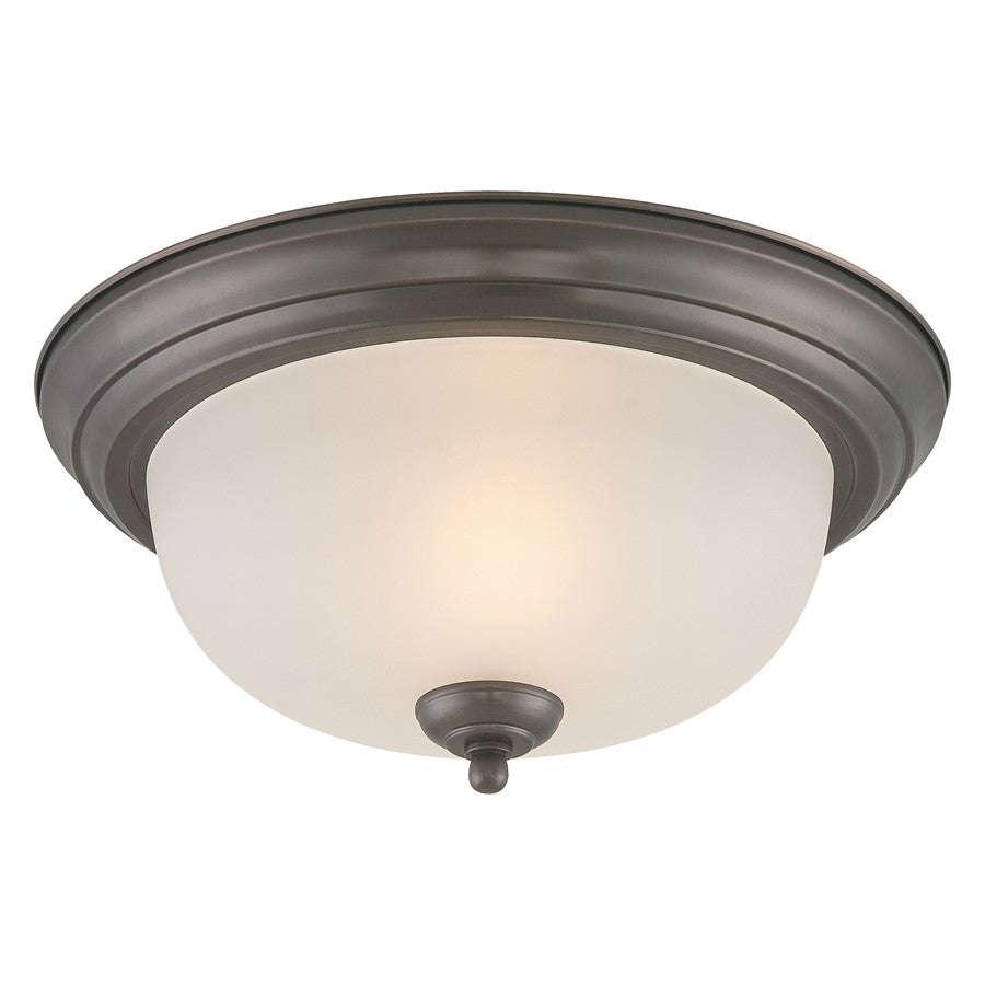 Atlas Lighting Pendenza 13.25'' Wide 2Lt Flush Mount, Bronze/White