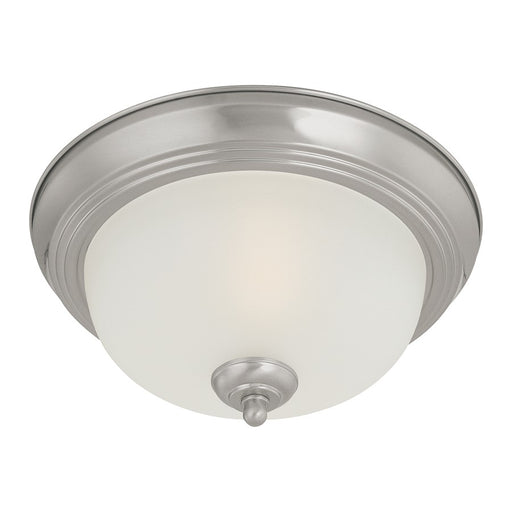 Atlas Lighting Pendenza 13.25'' Wide 2Lt Flush Mount, Nickel/WHite