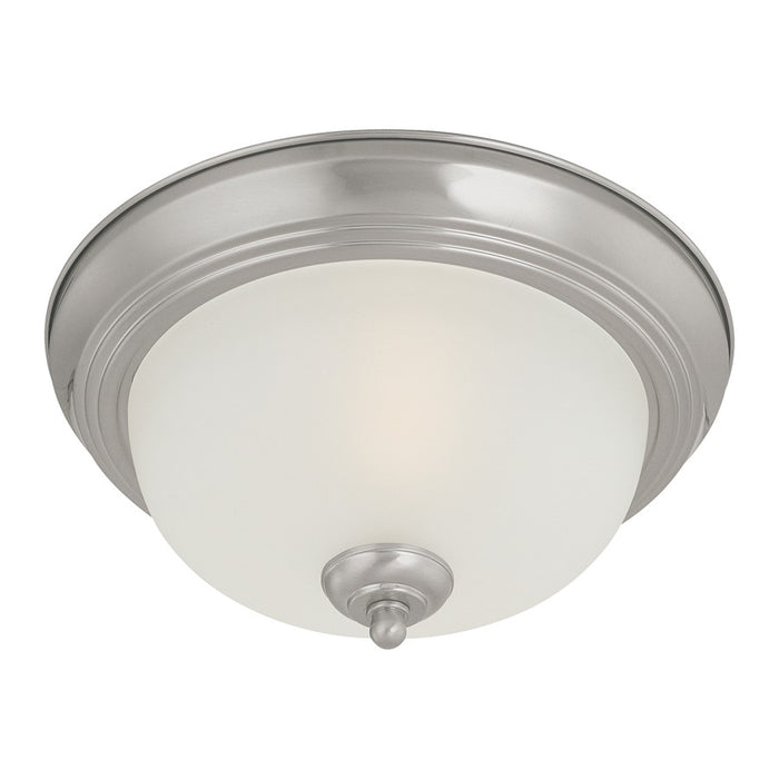 Atlas Lighting Pendenza 13.25'' Wide 2Lt Flush Mount, Nickel/WHite
