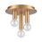 Atlas Lighting Pepper 8'' Wide 3Lt Flush Mount, Brushed Gold