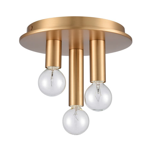 Atlas Lighting Pepper 8'' Wide 3Lt Flush Mount, Brushed Gold