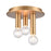 Atlas Lighting Pepper 8'' Wide 3Lt Flush Mount, Brushed Gold
