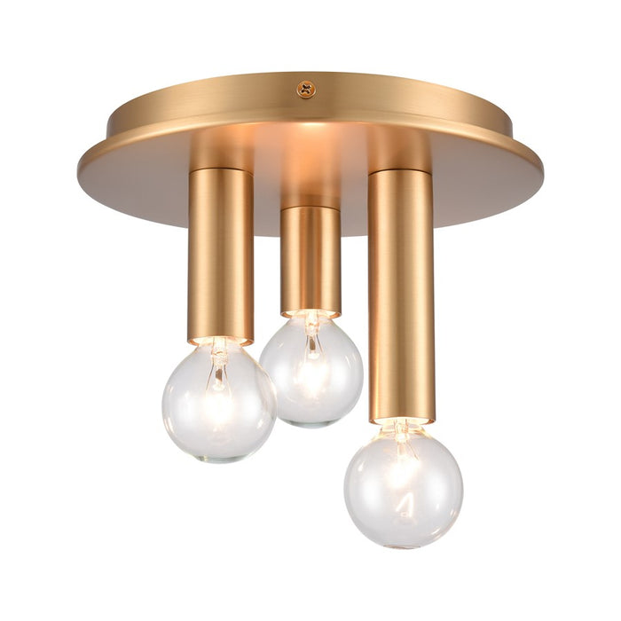 Atlas Lighting Pepper 8'' Wide 3Lt Flush Mount, Brushed Gold