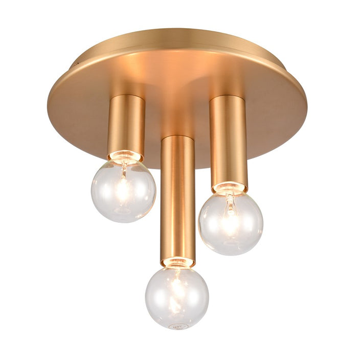 Atlas Lighting Pepper 8'' Wide 3Lt Flush Mount, Brushed Gold