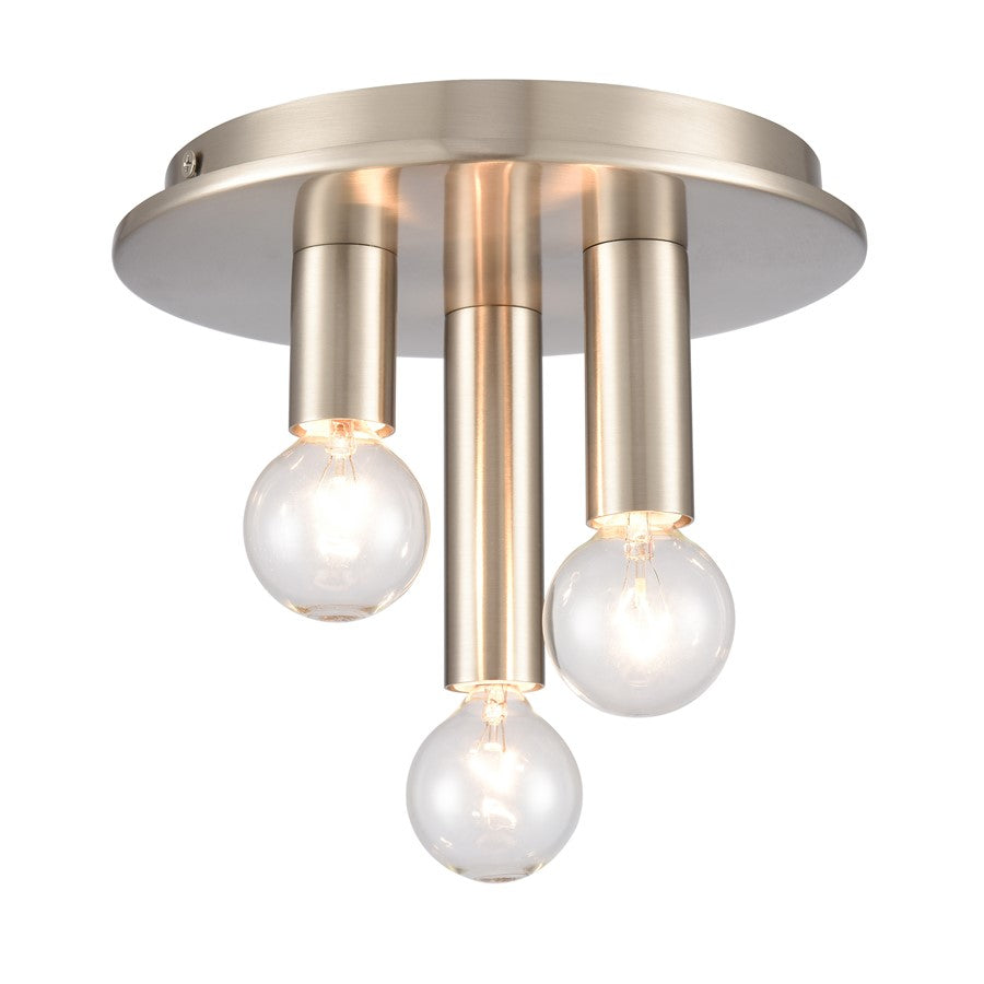 Atlas Lighting Pepper 8'' Wide 3Lt Flush Mount, Brushed Nickel